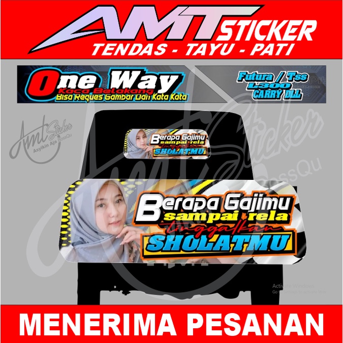 [TERBARU] STICKER ONE WAY KACA BELAKANG PICK UP BISA CUSTOM GAMBAR