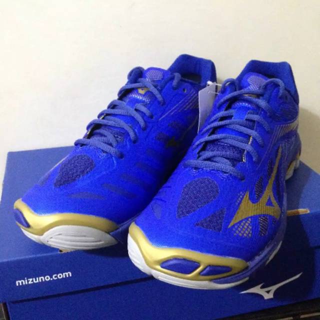Sepatu Volly Mizuno Wave Lightning Z4 Blue Gold Original