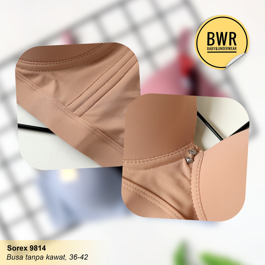 Bra Sorex 9814 Busa tanpa kawat / Bh Wanita Tanpa Kawat Silky Soft Big Cup Kancing 3Bra Sorex | Bwr