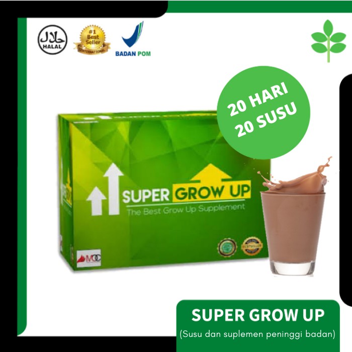 

(BISA COD) SUPER GROW UP SUSU CALSIUM PENINGGI BADAN 100% ORIGINAL - 20 KAPSUL