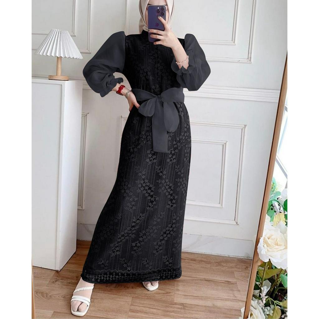 O2 Fashion /maxi luis/READY STOK/ Size S-M-L-XL-XXL/ busui seleting depan/busui friendly/ Luis dress / bisa cod /dress gamis organza/ gamis kondangan/ maxi lebaran  dress model terbaru dress mewah dress cantik