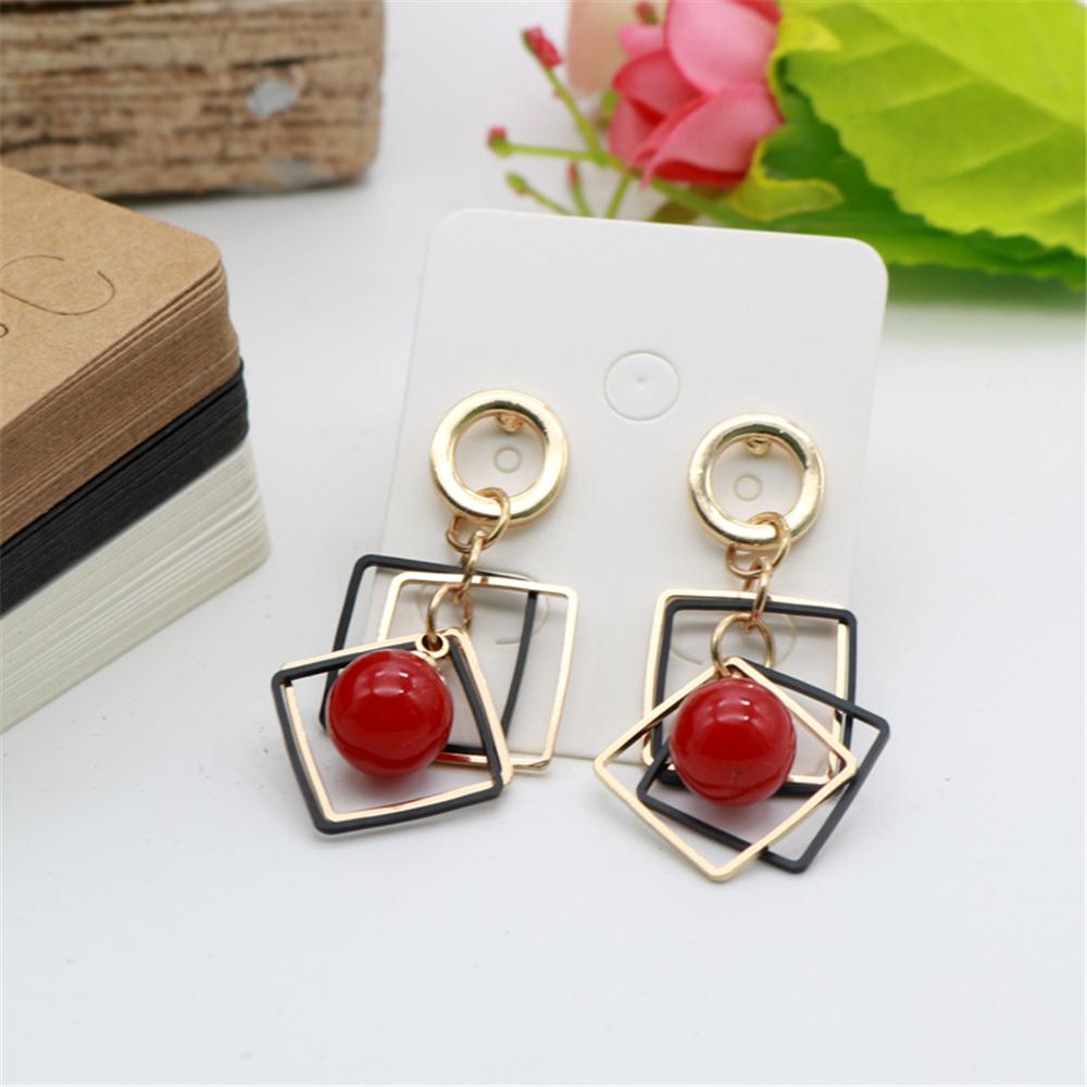 Lily 100pcs Holder Kartu Display Anting 3.8x4.8 cm Putih Kosong DIY Ear Studs