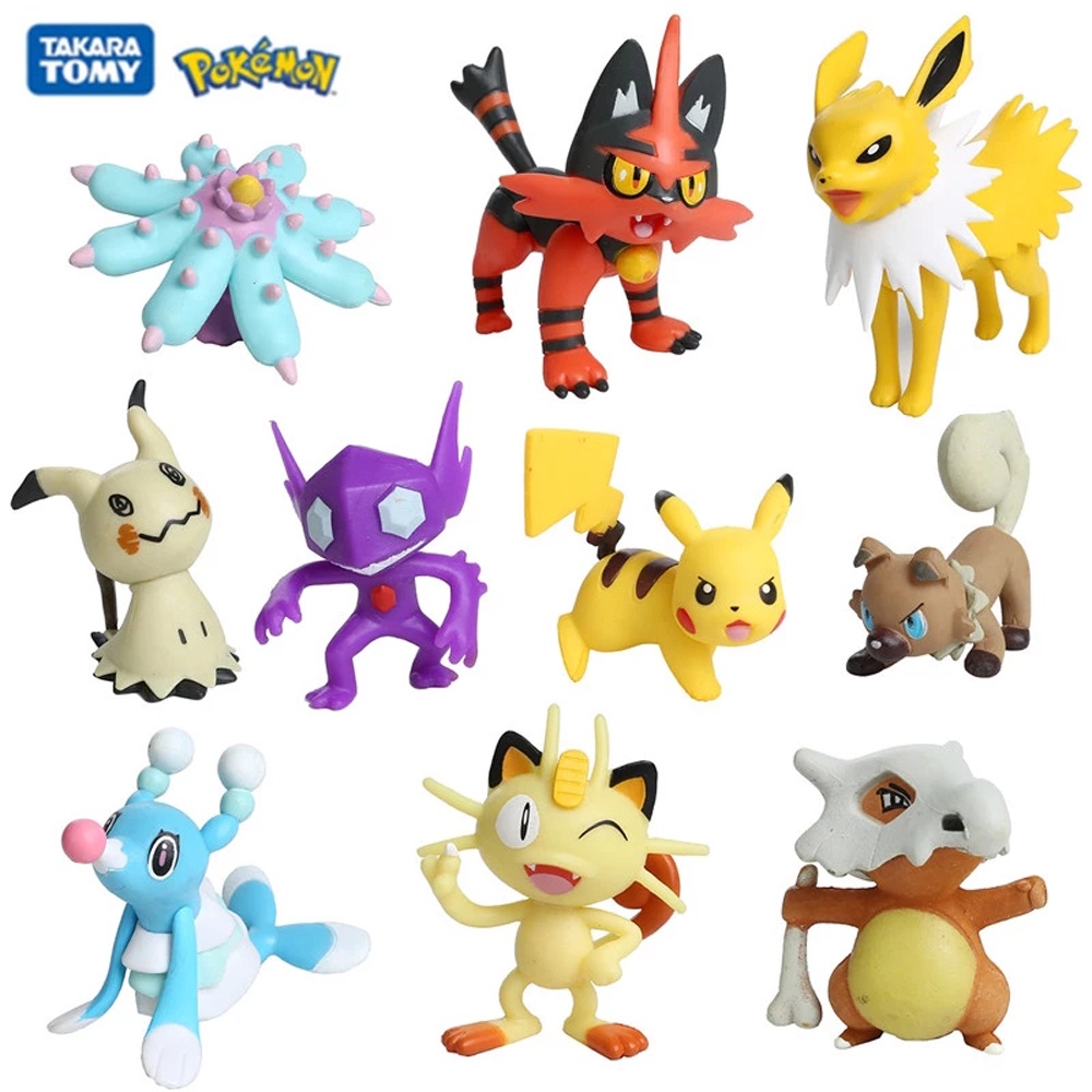 QUINTON Anime Pikachu Figures Litten Action Figures Pokemon Figures Vulpix Squirtle Figures Dolls Collection Eevee 3-9cm Model Toys