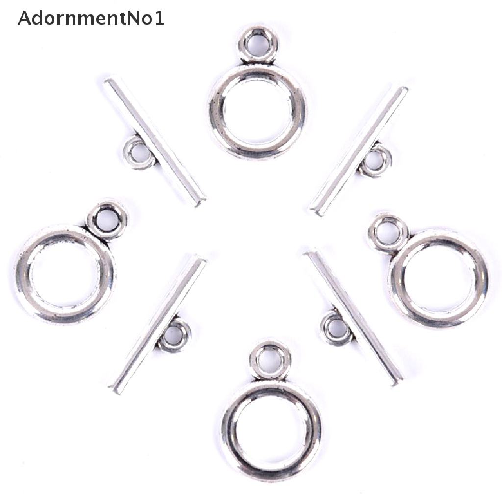 (AdornmentNo1) 20pcs / Set Kait Toggle Silver Retro Untuk Membuat Perhiasan DIY