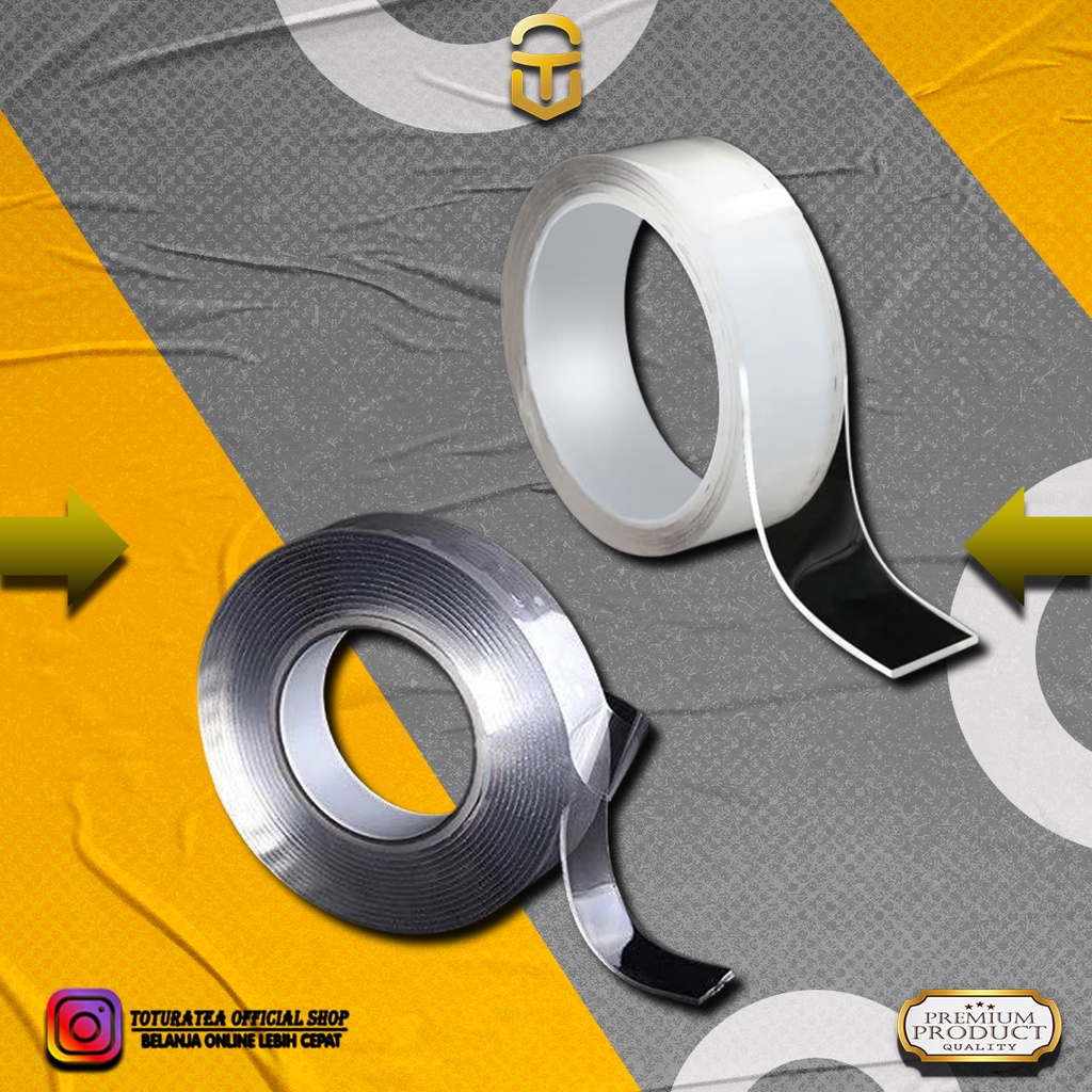 

Double Tape Nano Tape Ivy Grip Tape Isolasi 2 Sisi Solatip Tape 3Meter