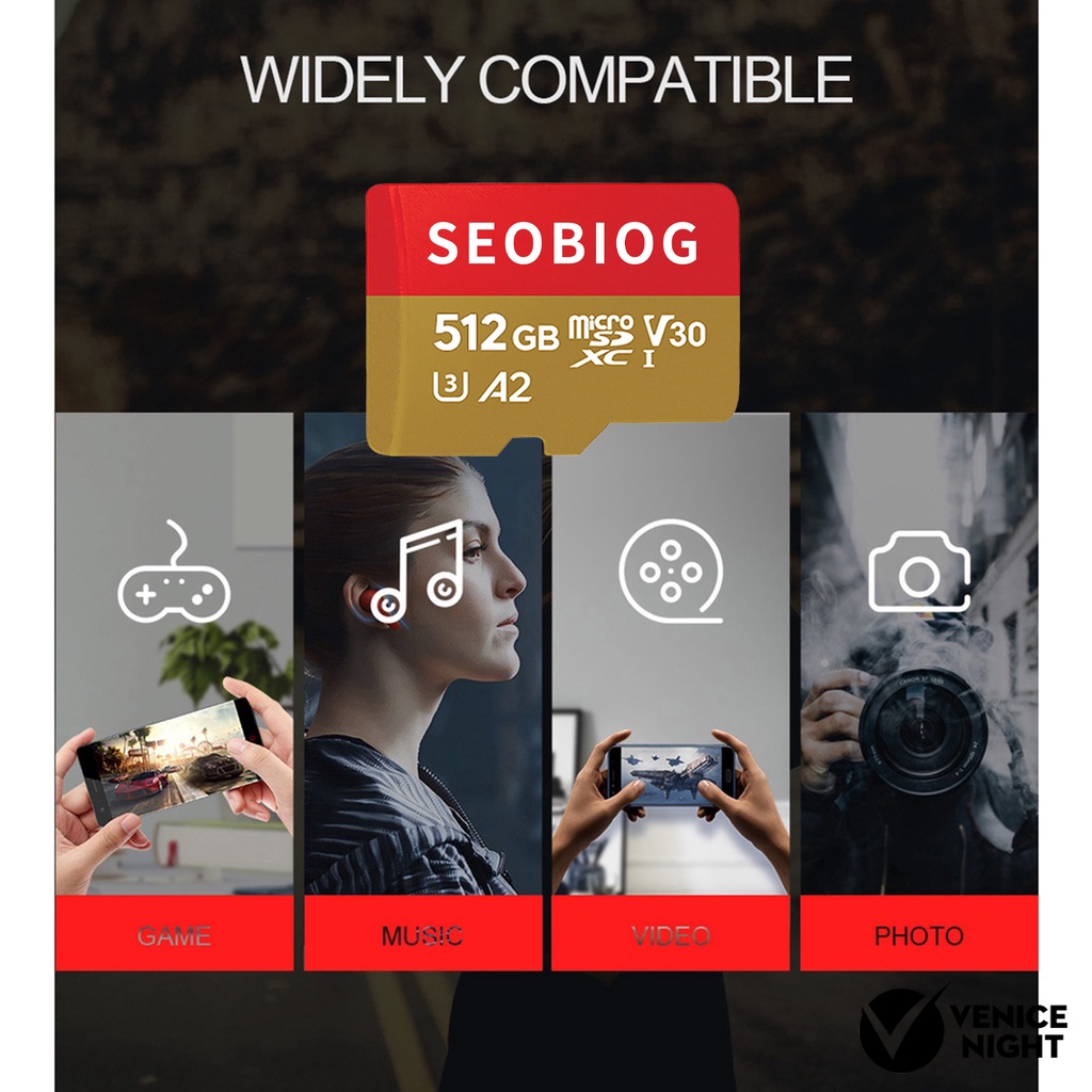 (SC) Seobiog Memory Card TF U3 16G 32G 64G 128G 256G 512G 1T Tahan Benturan Dengan Adapter SD Card Untuk Kamera