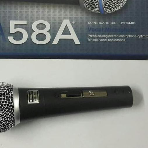 ☀ Mic Wireless kabel Shure Beta 58A / BETA58A / BETA 58 A GRADE A Suara Basss Bersih I0R3 ➩