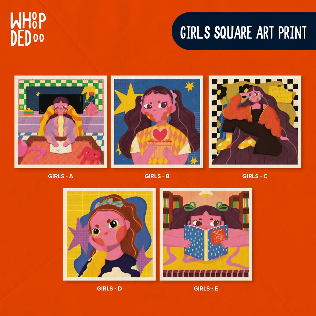 

Square Art Print - Girls by WhoopDeDoo