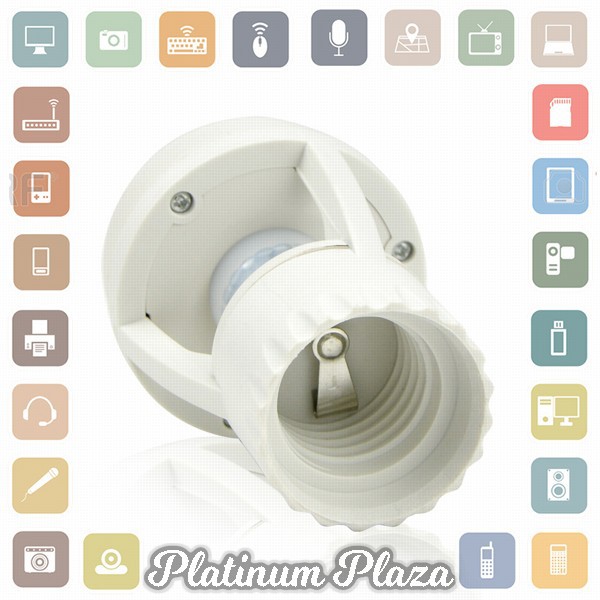 Smart Fitting Lampu Bohlam E27 Infrared Sensor Lamp Holder - SP-SL01 - White`I6I9IH-