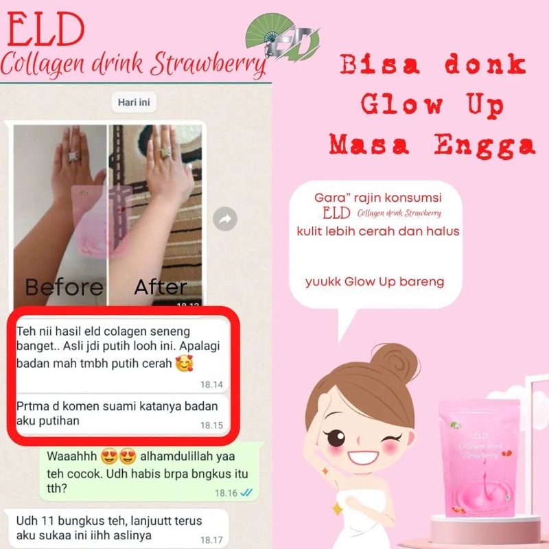 ELD COLLAGEN DRINK ORIGINAL PEMUTIH PELANGSING