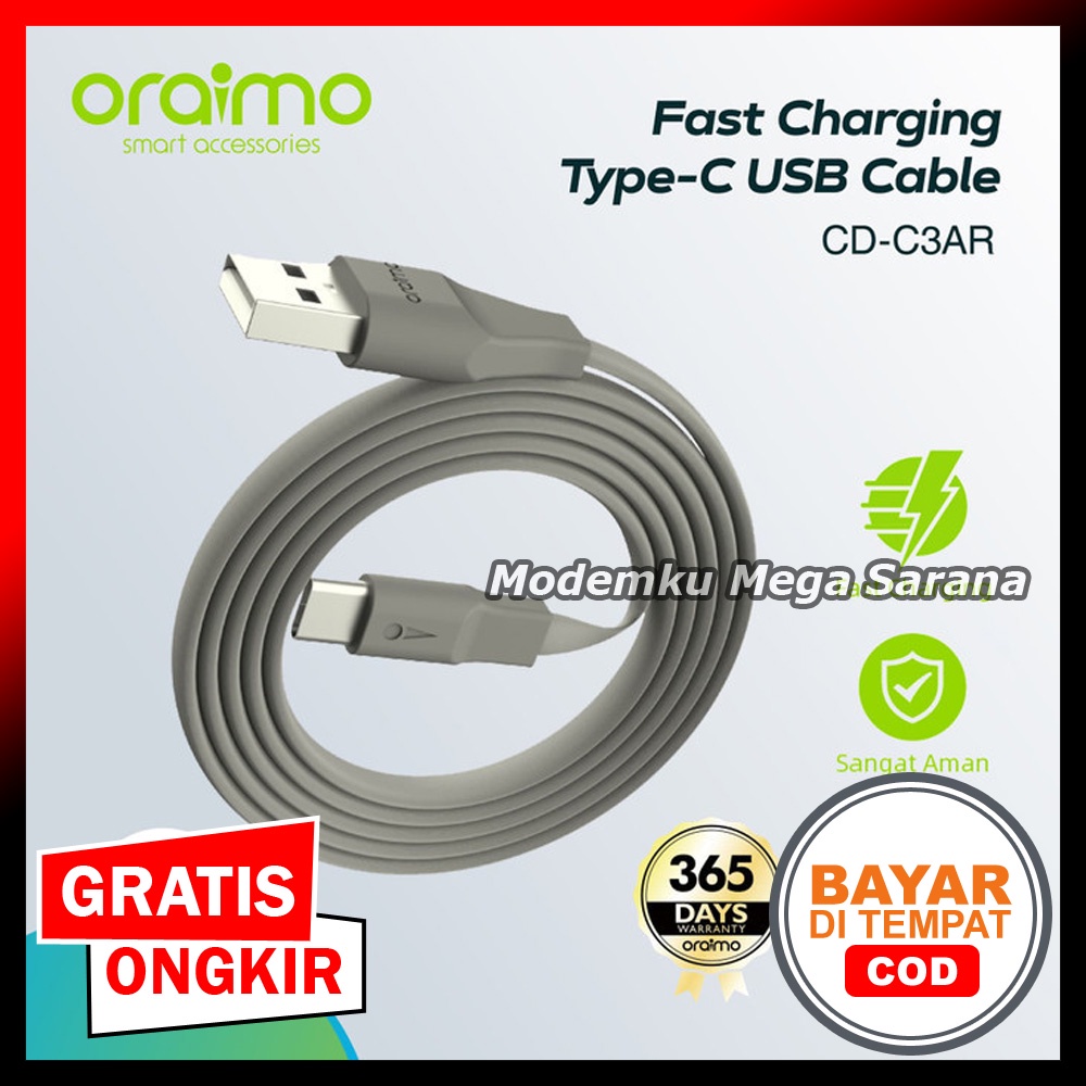 Oraimo Kabel Data Android Type-C USB Fast Charging Data Cable CD-C3AR