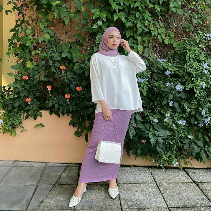 Promo!! Rok rajut span/ Rok Rajut/ROK SPANN RAJUT/ROK RAJUT PREMIUM/ROK WANITA/ROK PANJANG/-lilac