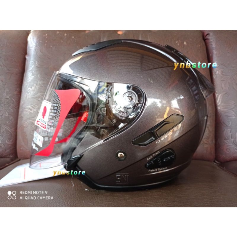 Helm KYT Galaxy Flat R Solid Motif Double Visor Original | KYT Half Face Galaxy Flat R Polos Black Hitam Doff Metalik Fire Red Merah Maroon Ferrari White Putih Gorila Grey Gunmetal Abu Aqua Blue Motif 4 5 Mimetic Neon Matrix Red Blue Yellow galaxy Slide-Gunmetal