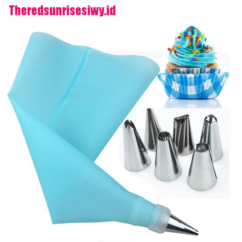 16pcs Nozzle Tas Kue Bahan Silikon Stainless Steel Untuk Aksesoris Dapur