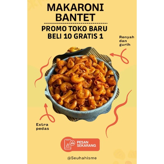 

Snack kiloan makaroni makroni bantet bantat pedas 50 gram