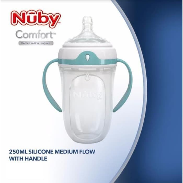 NUBY COMFORT BOTTLE SILICONE WITH MED FLOW 250ML 113869