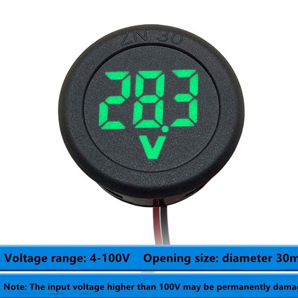 Agustinina LED Digital Display Bulat DC 4-100V Volt Detector Voltage Tester Pane DC Digital