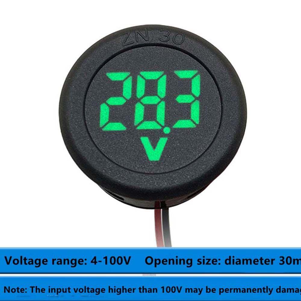 Agustinina LED Digital Display Bulat DC 4-100V Volt Detector Voltage Tester Pane DC Digital