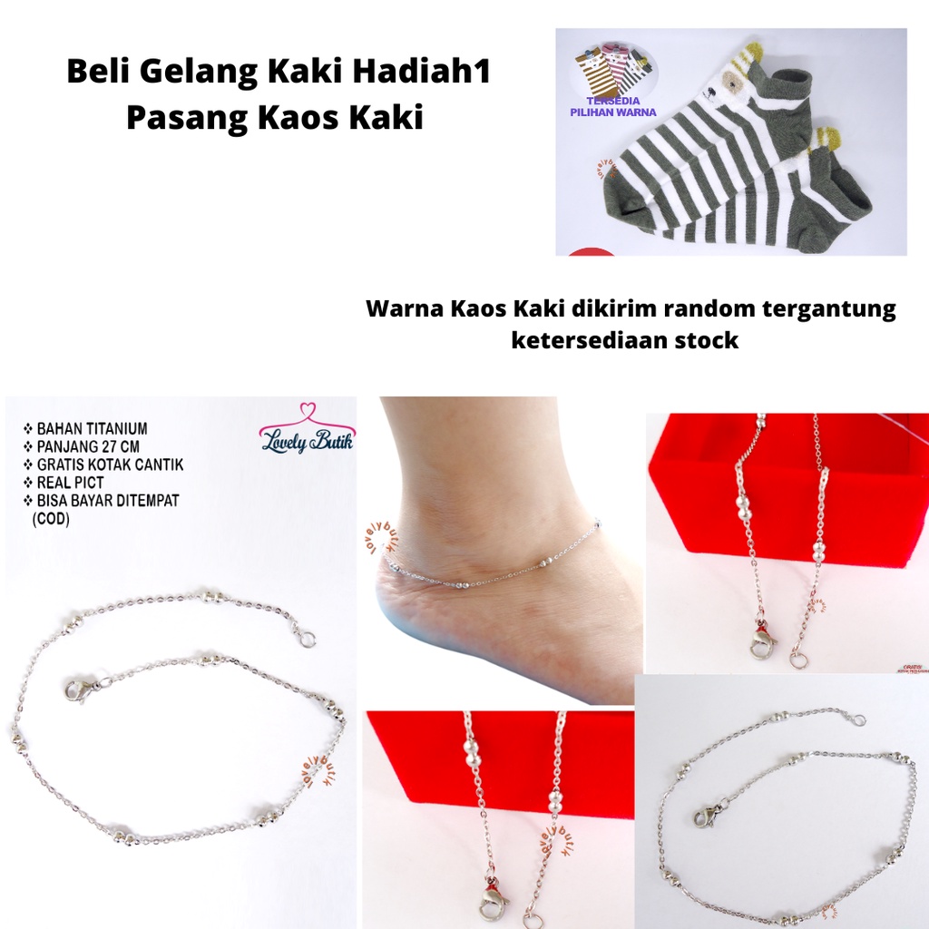 Promo Beli Gelang Kaki Hadiah Kaos Kaki - Gelang Kaki Dewasa Titanium Anti Karat B3rti Gelang Kaki Wanita Korea Rantai Biji Lada Bonus Tempat P