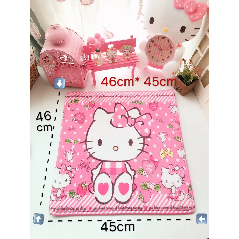 Alas bangku komputer- keset lantai anti slip hello kitty sanrio melody