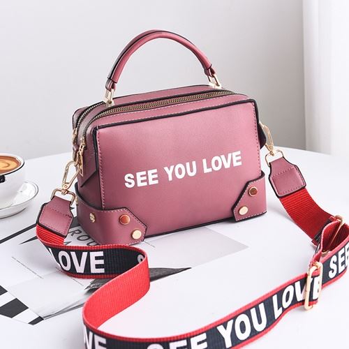 KDDJTF1180-pink Tas Selempang SEE YOU LOVE Import Wanita