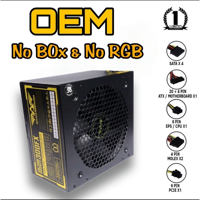 Power Supply Armaggeddon 300FX Voltron Bronze 80+ Pure Power 300W | Peak Power 600 Watt PSU Gaming Murah Garansi Resmi