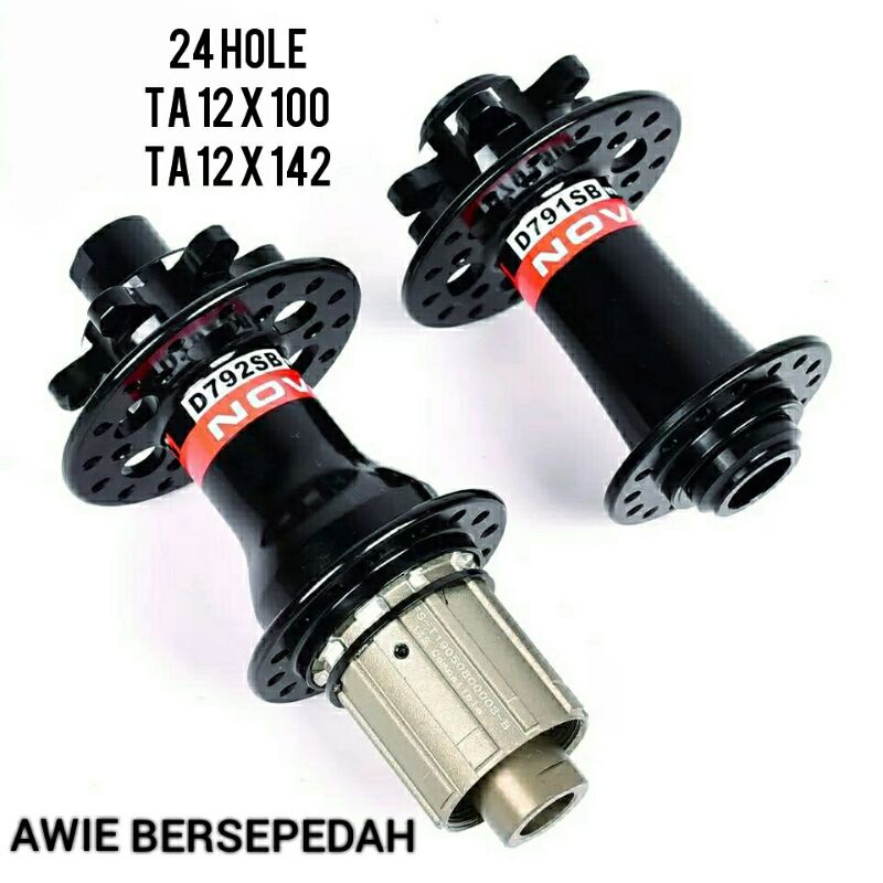 Hub freehub NOVATEC  24 hole HG Casette TA thru axle 12 x 100 12 x 142 12 speed
