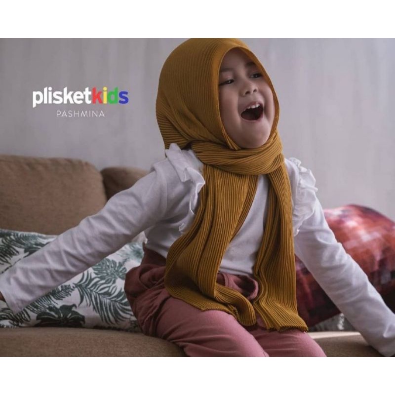 Pashmina Plisket anak pashmina Pliskit kids 2-10th