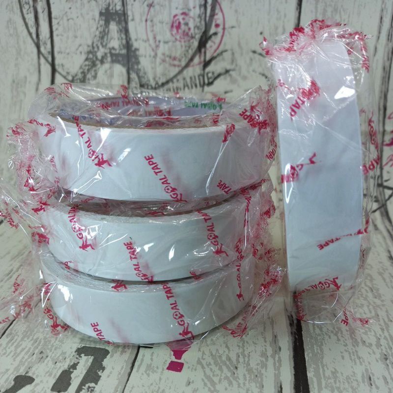 

double tape 2 cm tanggung goal tape murah/isolasi bolak balik 24mm goaltape