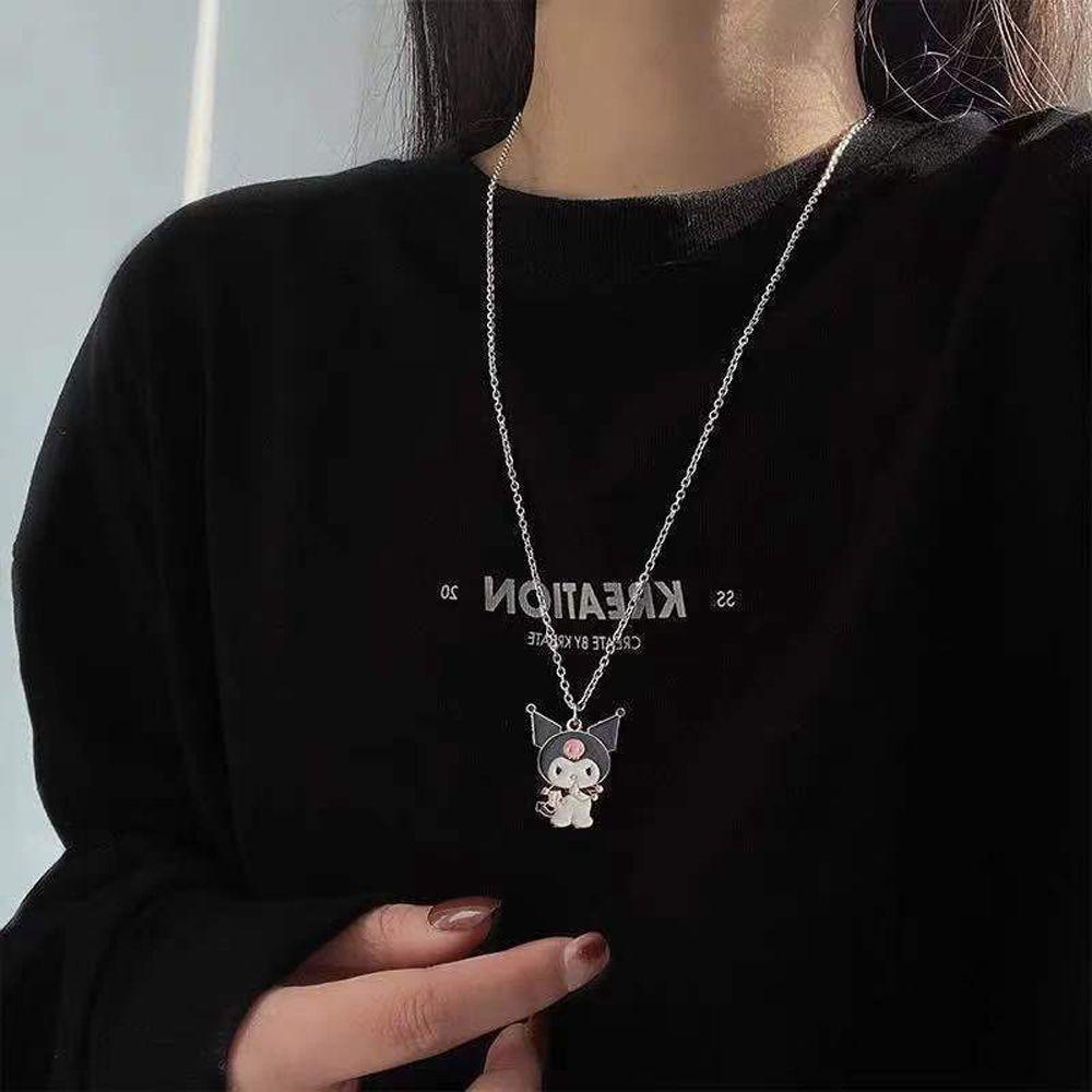 [Elegan] Kalung Anime Korea Manis Liontin Sederhana Melodiku Drip Minyak Untuk Pria Perhiasan Leher