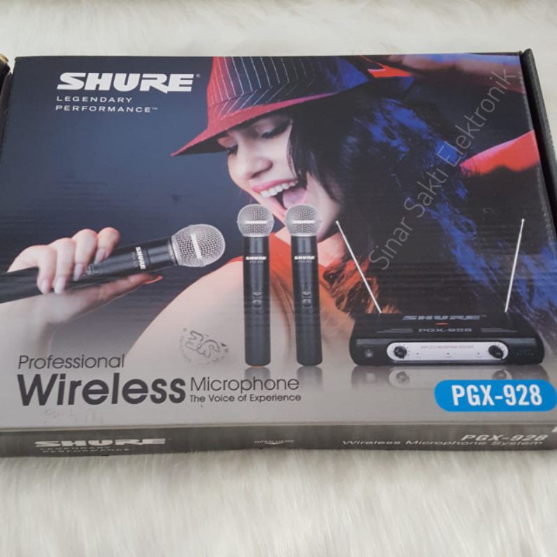 Mic Wireless Shure microphone handheld double mik UHF