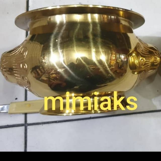 Hiolo Hio lo Tempat Dupa Hio kuningan kepala singa Ukuran 5in import