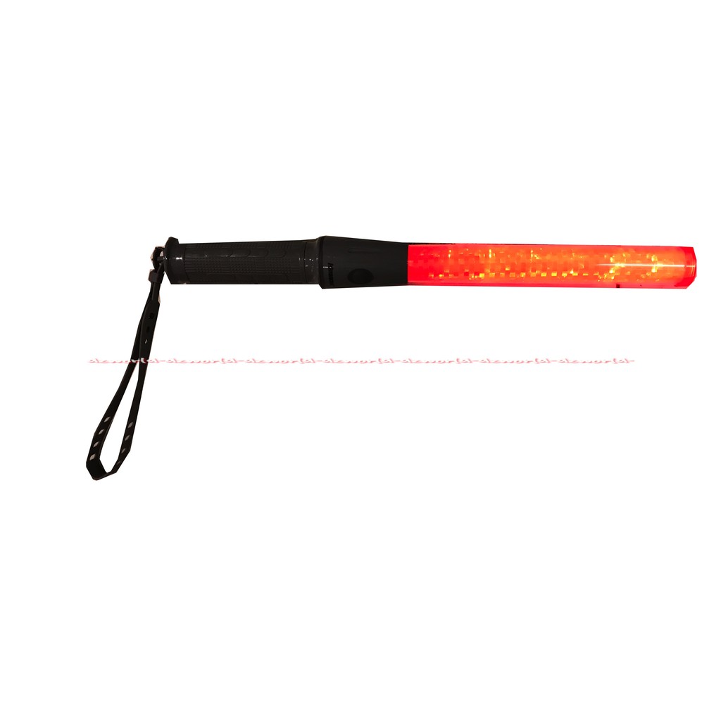 Powerlite Signal Led Tongkat Lalu Lintas Baton 34.5cm Merah Pegangan Anti Slip Alat Pentungan Power Lite