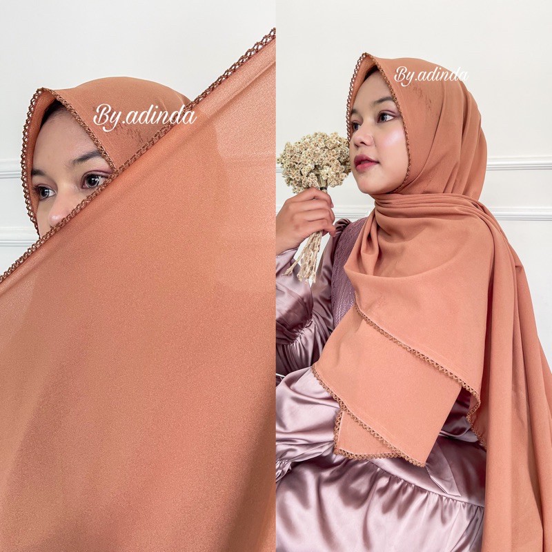 Pashmina Crochet renda picot Hijab diamond italiano Pasmina crocet instant