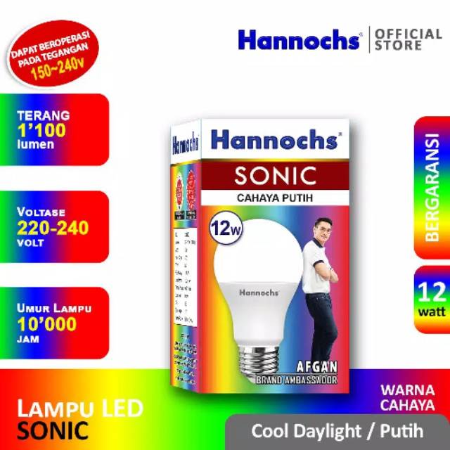 Lampu Led Hannochs Sonic 12 watt 12w putih