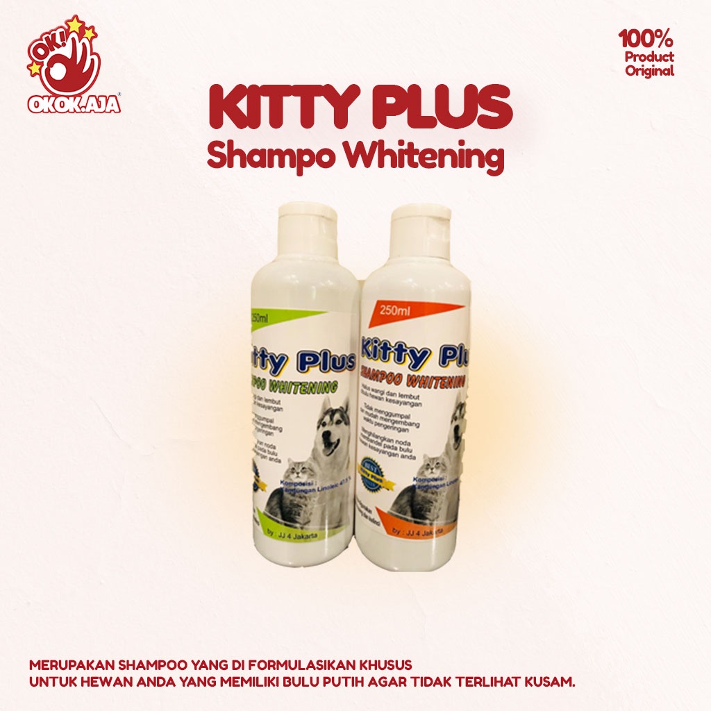 Shampoo KITTY PLUS WHITENING untuk Kucing dan Anjing - KITTY PLUS WHITENING 250ml