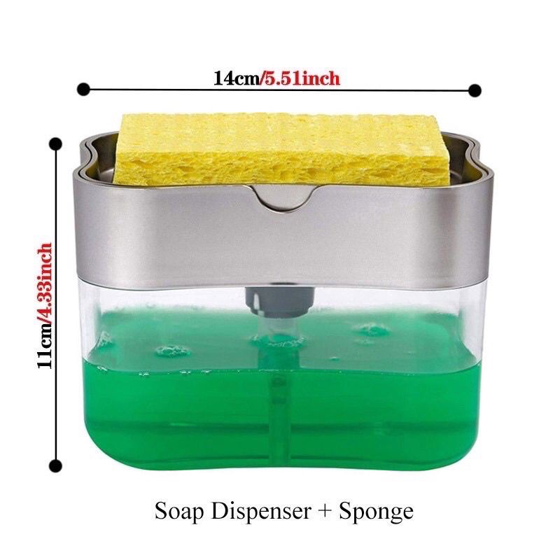 Dispenser Sabun Cuci Piring Soap Pump Holder Spons 2in1