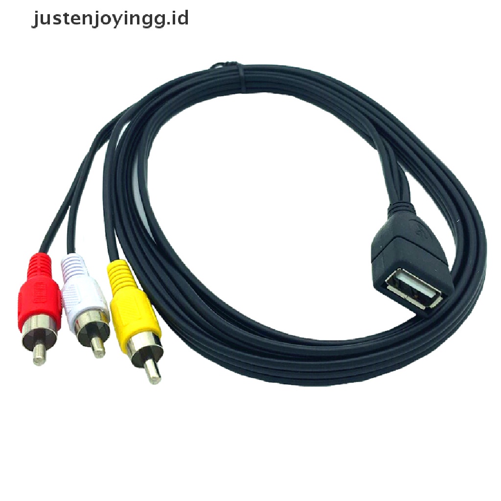 Kabel adapter usb 2.0 female to 3 rca male a / v Panjang 5ft / 1.5m