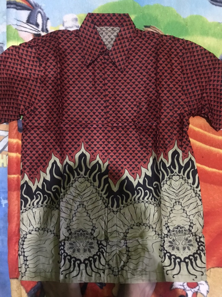 Hem Batik Pria Pendek Lawasan Sogan/pari Sulur/parang Black/merak Papua Ory Batiksandy