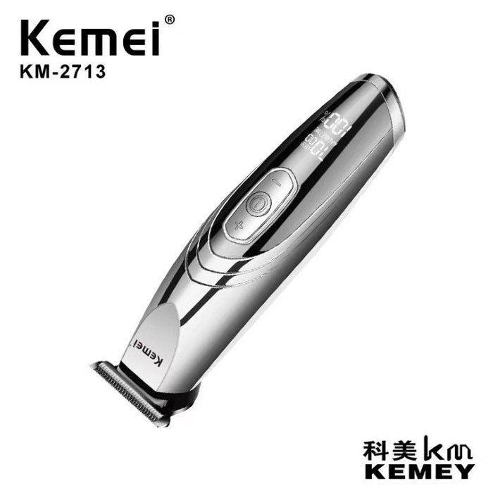 KEMEI 2713 ORIGINAL Alat Cukur Rambut Elektrik Digital CAS Dual Blade Pisau  LCD USB KM2713 KM-2713