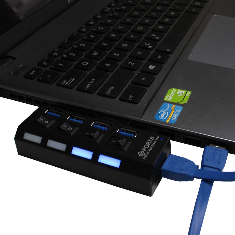 Hub Splitter 4 / 7 Port USB 3.0 Kecepatan Tinggi 5Gbps Untuk Komputer PC