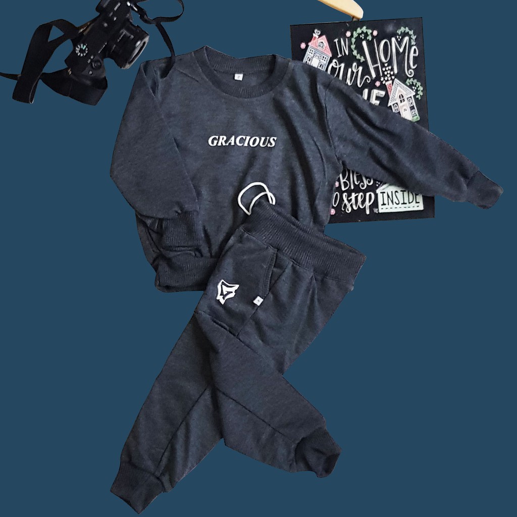 BAJU ANAK SETELAN SWEATER TRENING TRAINING JOGGER OLAHRAGA LAKILAKI/PEREMPUAN 5-10 thn-abutua stelan