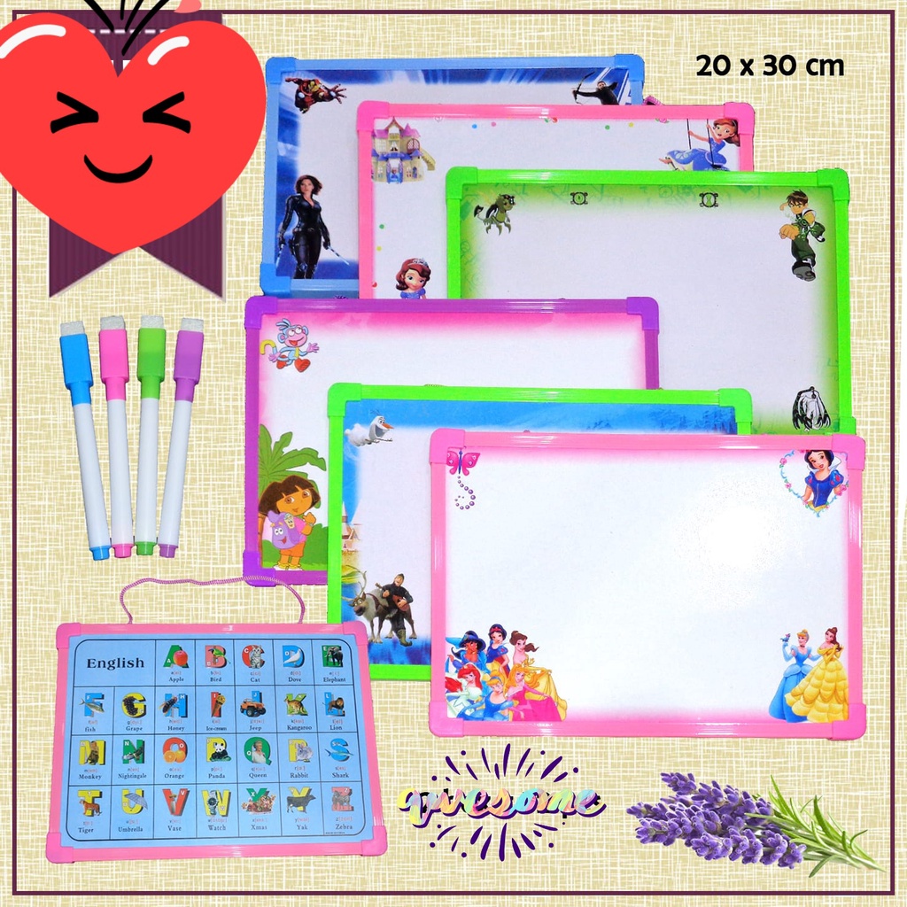 

PAPAN TULIS ANAK TIDAK ADA MAGNET ukuran 20cm x 30cm/WHITEBOARD