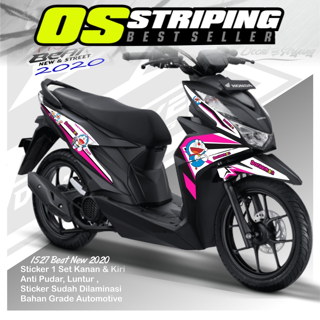 OS- 1527 Sticker Striping Motor BEAT FI NEW TAHUN 2020/2021 List Variasi Doraemon Setiker Stiker