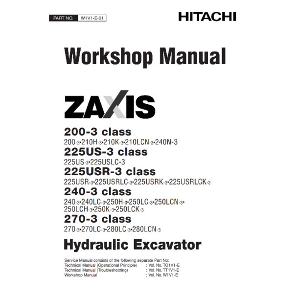 

shop manual excavator hitachi zaxis zx 200-3