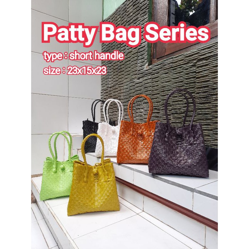 [BISA COD] Tas Anyaman Plastik/ Tas Wanita Jinjing Murah/ Tas Pasar/ Tas Plastik Murah Patty Series