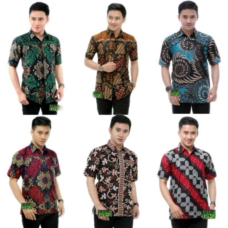 Kemeja Batik Pria Pendek BSWART BatiK HRB026 Kenongo Kemeja Pendek Padi Termurah