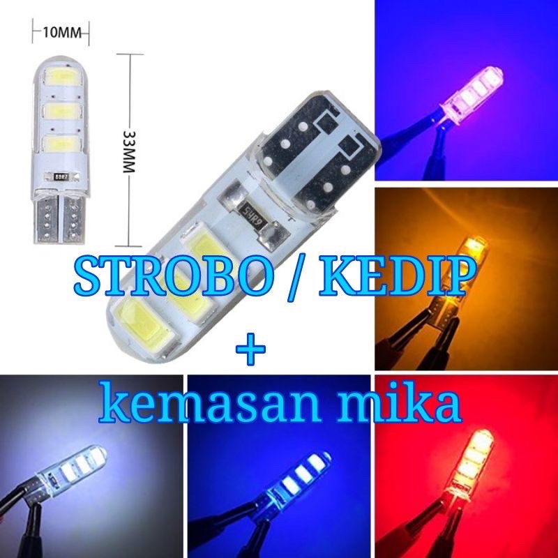 Sen jelly kedip flash 6mata Sen Jelly Flash Kedip Per Pcs Universal Sen jelly flash 6led T10 Universal mobil motor