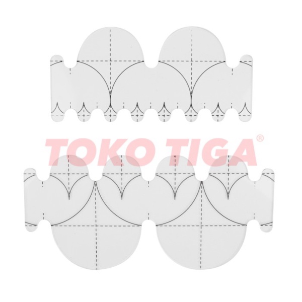 

Unik Penggaris Quilting Model Gelombang / Scallop / Half Circle QTSKCL2 Murah