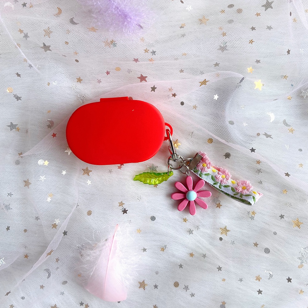 Case Pelindung Earphone Motif Bunga Daisy Gaya Korea Dengan Lanyard Untuk Xiaomi Redmi AirDots